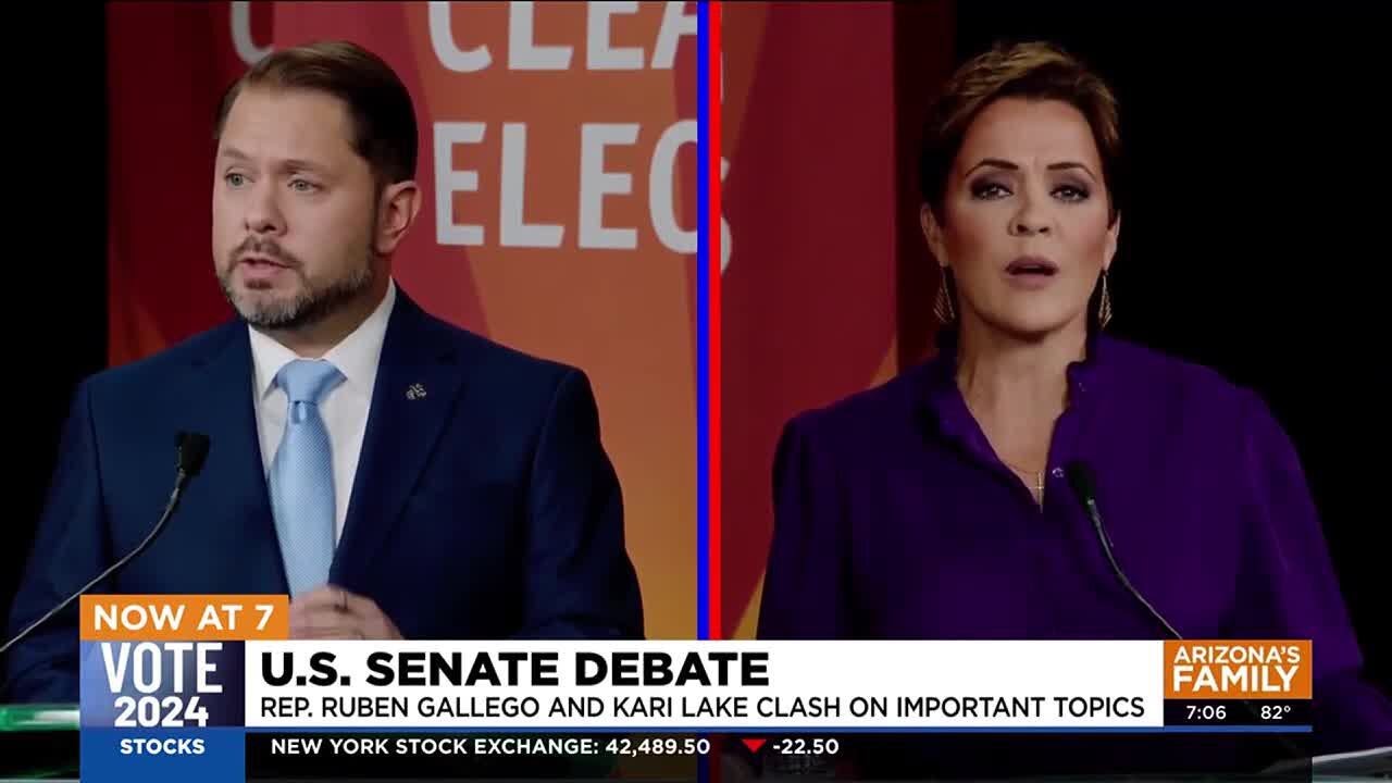Gallego, Lake clash on important topics in only 2024 Arizona US Senate debate