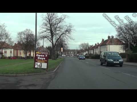 Sinfin, Sunny Hill, Normanton, Littleover, California, New Zealand. Derby Streets by car. Feb 2013