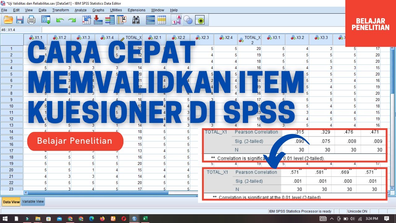 Cara Memvalidkan Kuesioner Yang Tidak Valid di SPSS