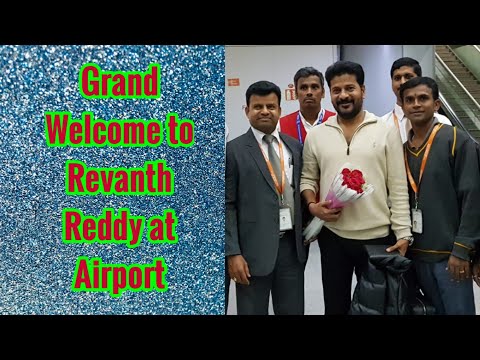Grand Welcome to Revanth Reddy | Revanth Reddy back to India after TDF 20th anniversary celebrations