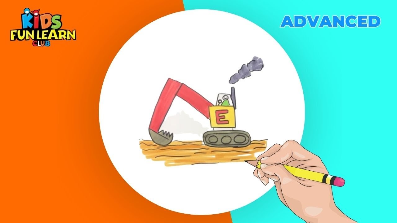How to draw an excavator