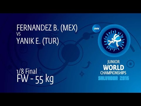 1/8 FW - 55 kg: E. YANIK (TUR) df. B. FERNANDEZ (MEX) by FALL, 6-3