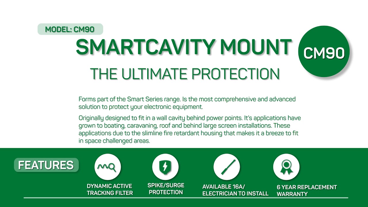 CM90 - 20A Smart Cavity Mount Active Filter and Surge protection