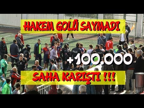 HAKEM GOLÜ VERMEDİ SAHA KARIŞTI  POLİS MÜDAHALE ETTİ