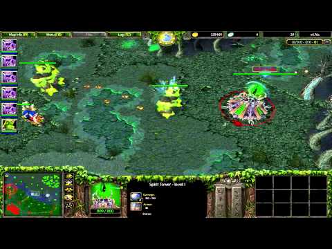 W3 DotA - Level 3 Warlock Golem with Scepter dealing damage