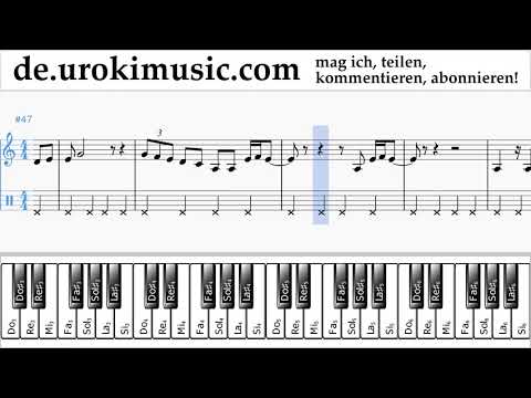 Klavier Lernen (rechte Hand) Dua Lipa - New Rules Tabulatur Teil#2 um-i995