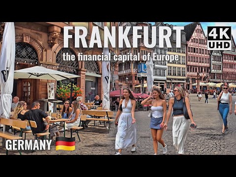 FRANKFURT, GERMANY 🇩🇪 4K WALKING TOUR OF CITY CENTER , DOWNTOWN AND BANKING DISTRICT [4K HDR 60fbs]