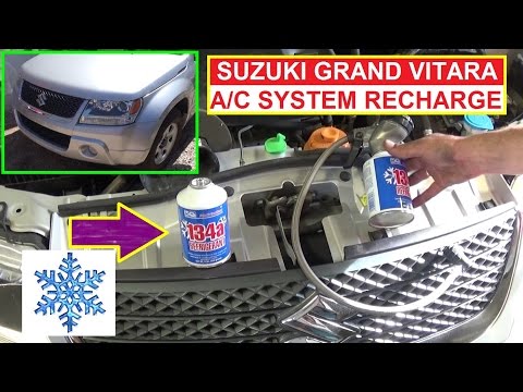 Suzuki Grand Vitara How to Recharge the A/C System How to refill Air Conditioner