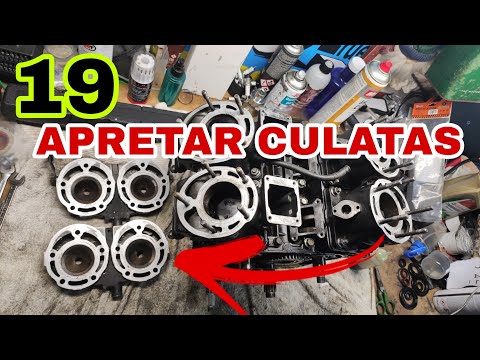 19 Apretar 2 Culatas con dinamométrica Motor Yamaha RD500 4 cilindros