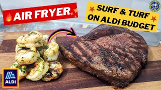 AIR FRYER STEAK & SHRIMP (Aldi Budget!) - Epic Meal, Tiny Price!