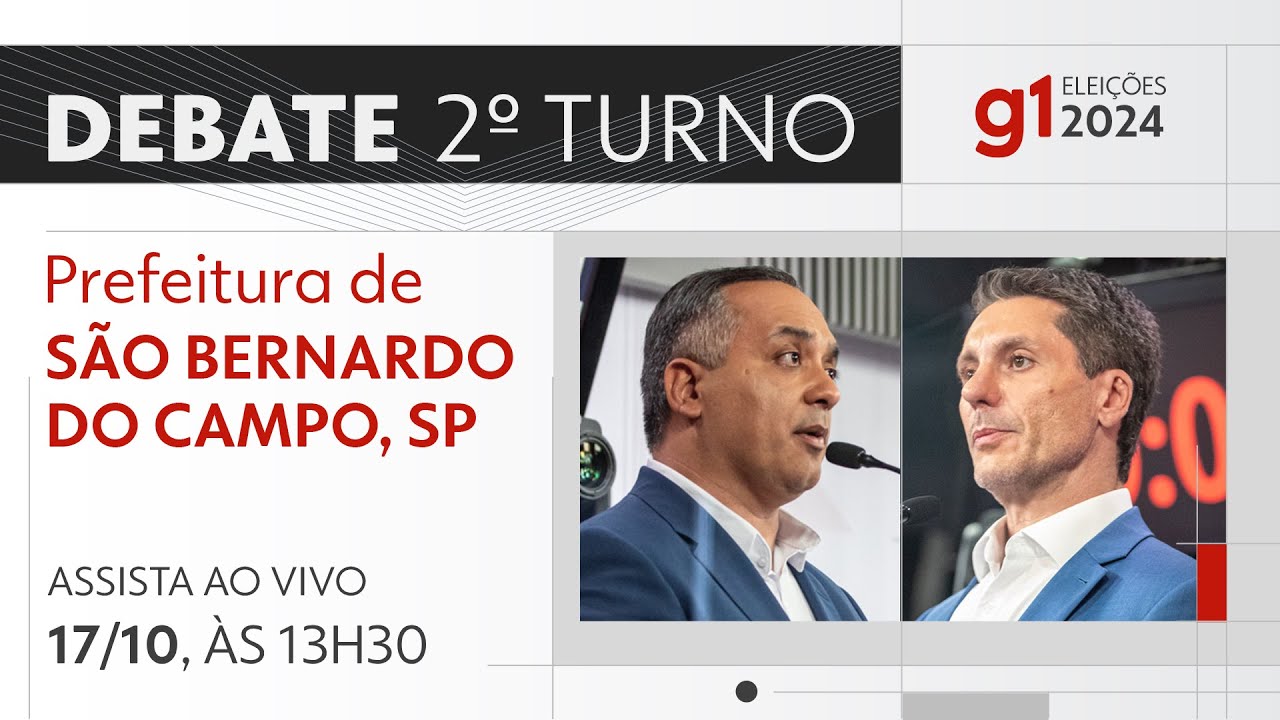 Debate 2º turno para prefeito de São Bernardo do Campo, SP - ASSISTA AO VIVO - DIA 17/10