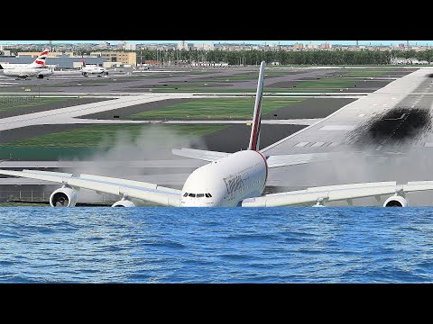 Emirates Airlines A380 Runway Overrun Emergency Landing, Airplane Crashes