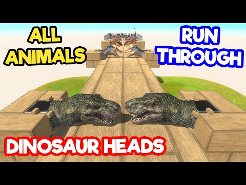 All Units Run Through Dinosaur Heads Road - Animal Revolt Battle Simulator