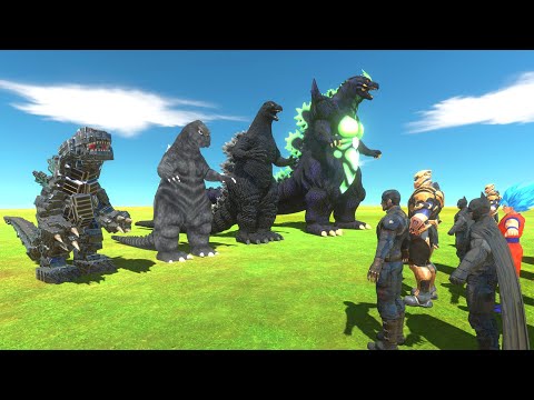 Godzilla of Evolution VS Superhero Team - Animal Revolt Battle Simulator