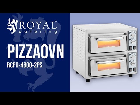 video - Pizzaovn - 2 kammer - 4750 W - Ø 40 cm - ildfast stein - Royal Catering