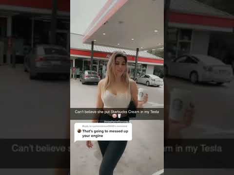 Can’t Believe She Put Starbucks In My Tesla 🤡🥛#shorts #tesla
