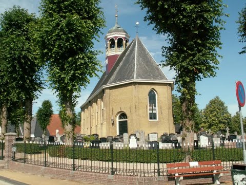 Sunset in a village called Witmarsum Friesland in The Netherlands