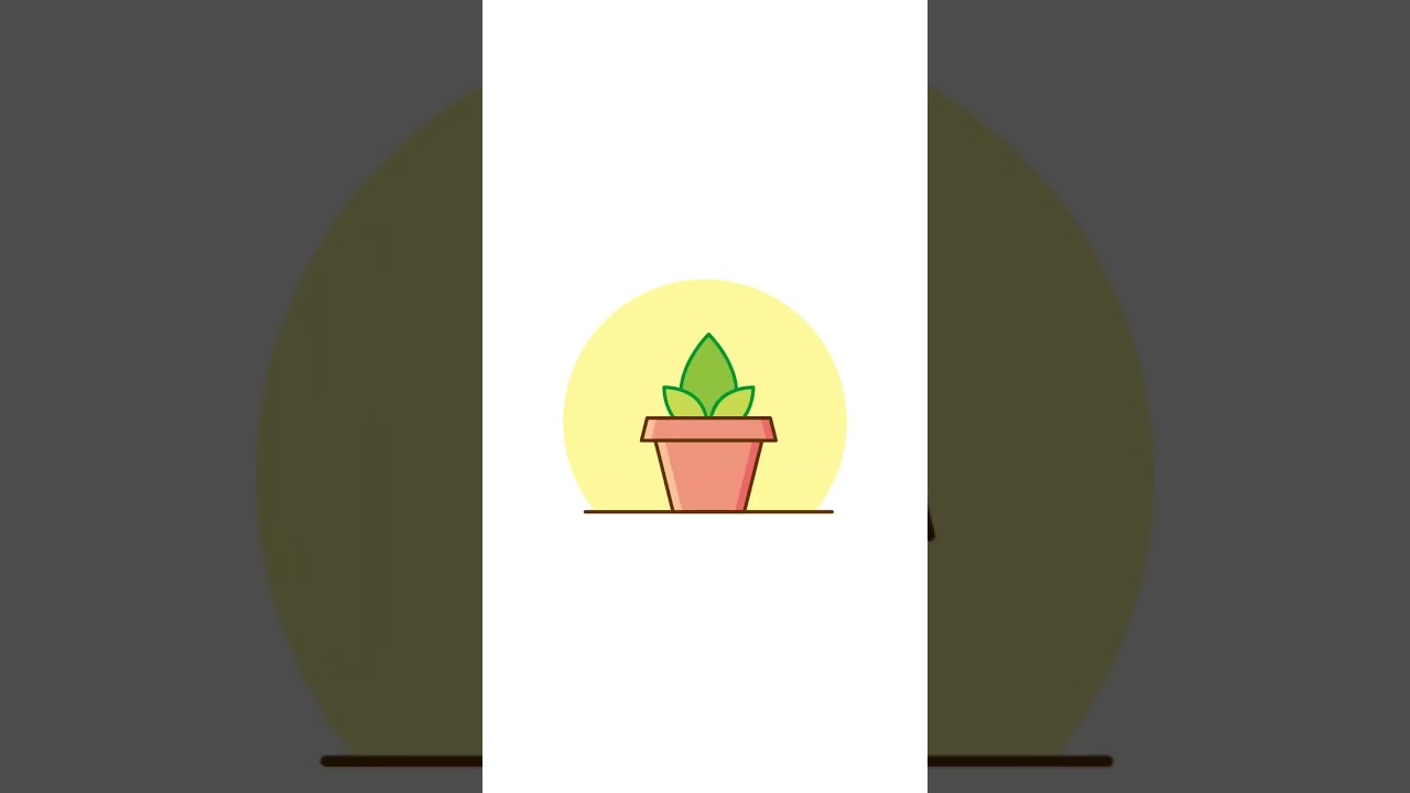 Cute decorative plants in pot vector illustration
