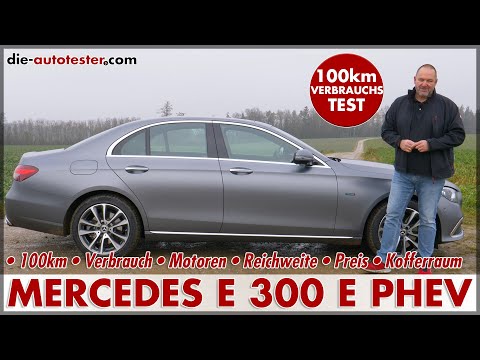 MERCEDES E 300 e 100 km consumption test (320 hp) E-Class Hybrid battery range German review