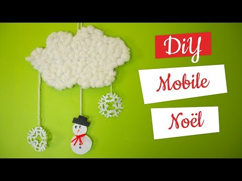 Activité manuelle hiver : mobile bonhomme de neige - partenariat familysphère