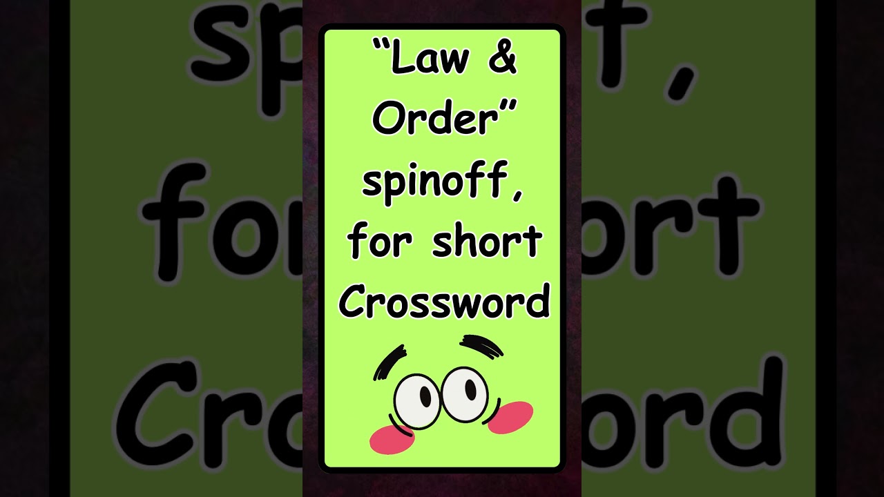 “Law & Order” spinoff, for short NYT Crossword Clue Answer #nytmini #nytminianswers #braingames