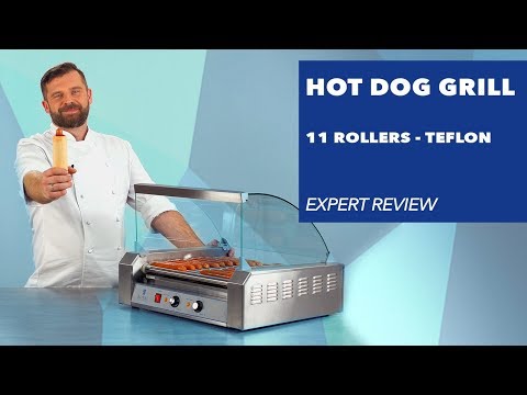 video - Hot-dog -grilli - 11 rullaa - ruostumaton teräs