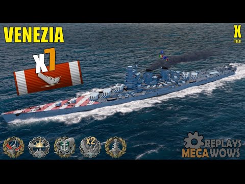 Venezia 7 Kills & 195k Damage | World of Warships Gameplay