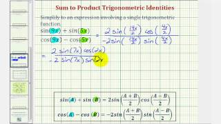 Simplify a Trig Expression Using Sum to Product Identities