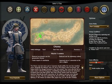 Total War Shogun 2, Otomo Clan Intro Plus Starting Dialogue