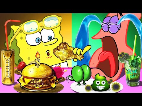 SPONGEBOB Vs PATRICK MUKBANG ANIMATION COMPLETE EDITION | SLIME CAT