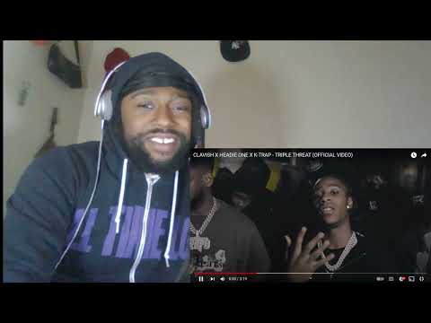 American Reaction To UK Drill ft CLAVISH X HEADIE ONE X K-TRAP - TRIPLE THREAT