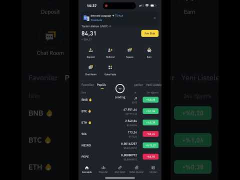 Binance mobil uygulamasını Türkçe dil desteğine çevirmek