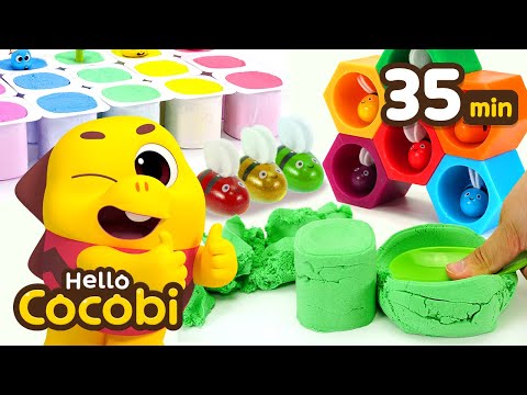 Learn Colors with Kinetic Sand & Toy Bees | Videos For Kids | Hello Cocobi