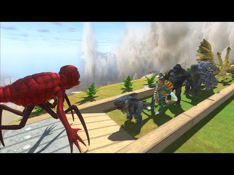 Titanus Red VS GHIDORAH DEATH RUN - Animal Revolt Battle Simulator