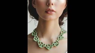 Nice Necklaces in Pistachio #wool #crochet #knitted #handmade #necklace #handknotted #knotted