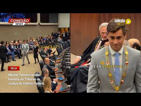 Vídeo: Nikolas Ferreira recebe honraria do Tribunal de Justiça do Distrito Federal.