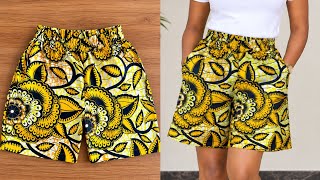 How to Cut and Sew a Short Pant with an Elastic Waist Band (For Beginners) 