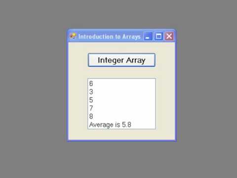 Visual Basic 2008 for Beginners: Tutorial 13 - Arrays