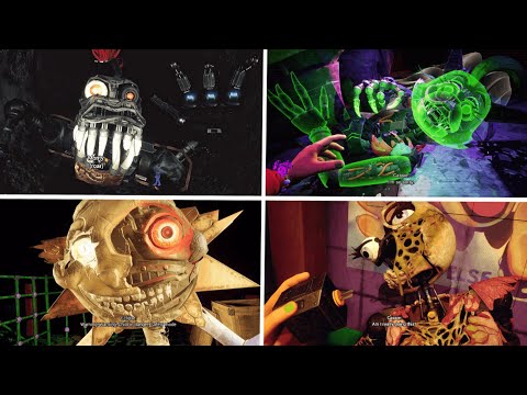 All Animatronics Fixed & Destroyed By Cassie Scene - FNAF Security Breach Ruin DLC (2023)