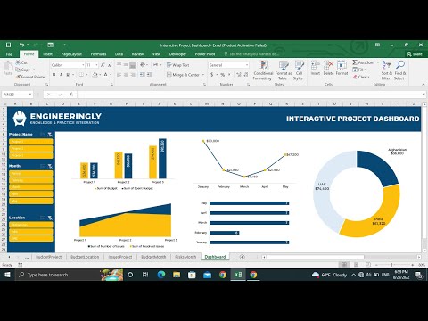 Interactive Project Dashboards in Ms. Excel using Pivot Tables and Slicers