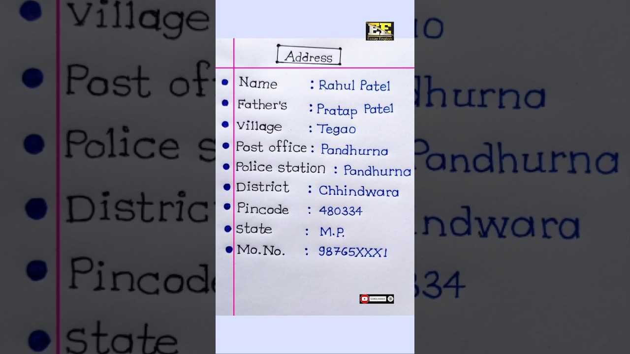 how to write address | address kaise likhe english mein | full address kaise likhe english mein |