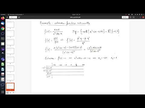 Recherche d'extrema : exemple avec une fonction rationnelle