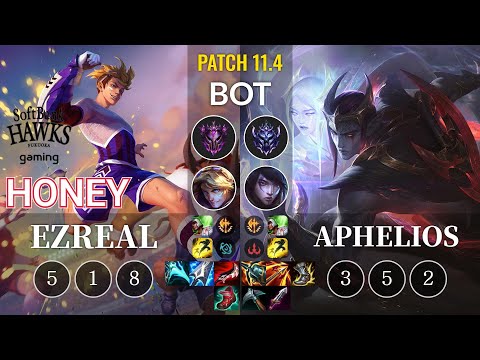 SHG Honey Ezreal vs Aphelios Bot - KR Patch 11.4