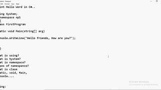 Download the video "First Program CSharp(C#)"
