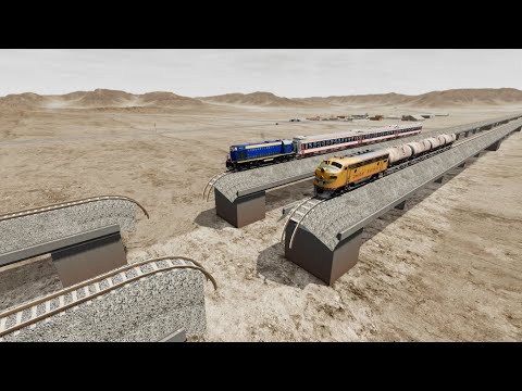 Train vs Broken Bridge | Beamng drive | Train Crash