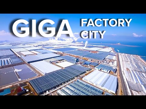 Part of a video titled China Built The World's Biggest GigaFactory For Electric Vehicles