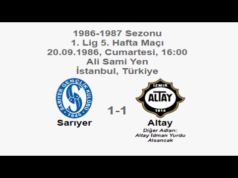 Sarıyer 1-1 Altay [HD] 20.09.1986 - 1986-1987 Turkish 1st League Matchday 5