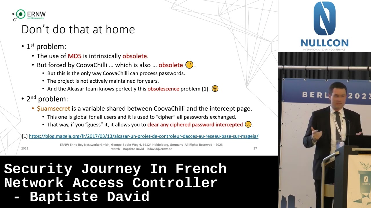 Nullcon Berlin 2023 | Security Journey In French Network Access Controller by Baptiste David