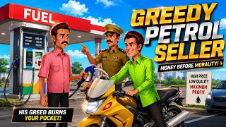 GREEDY PETROL SELLER | LEARN ENGLISH | ENGLISH STORY | ENGLISH ANIMATED STORIES |  MORAL STORIES