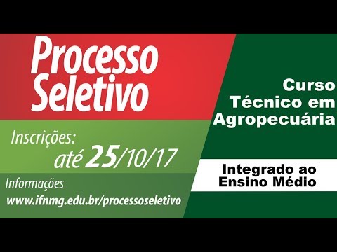 PROCESSO SELETIVO: AGROPECUÁRIA INTEGRADO AO ENSINO MÉDIO